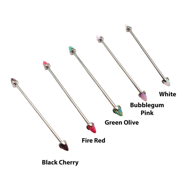 opal or onyx Cone Industrial Bar 16g