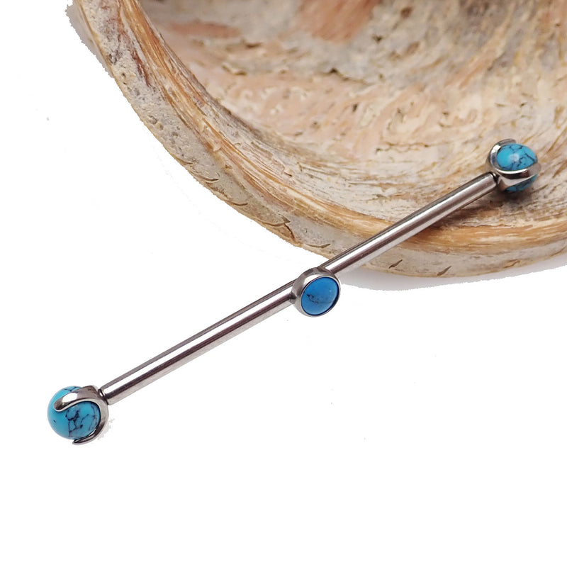 Turquoise Titanium Industrial Bar 14g