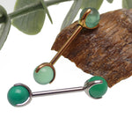 Push Fit Real Jade Titanium Nipple Piercing