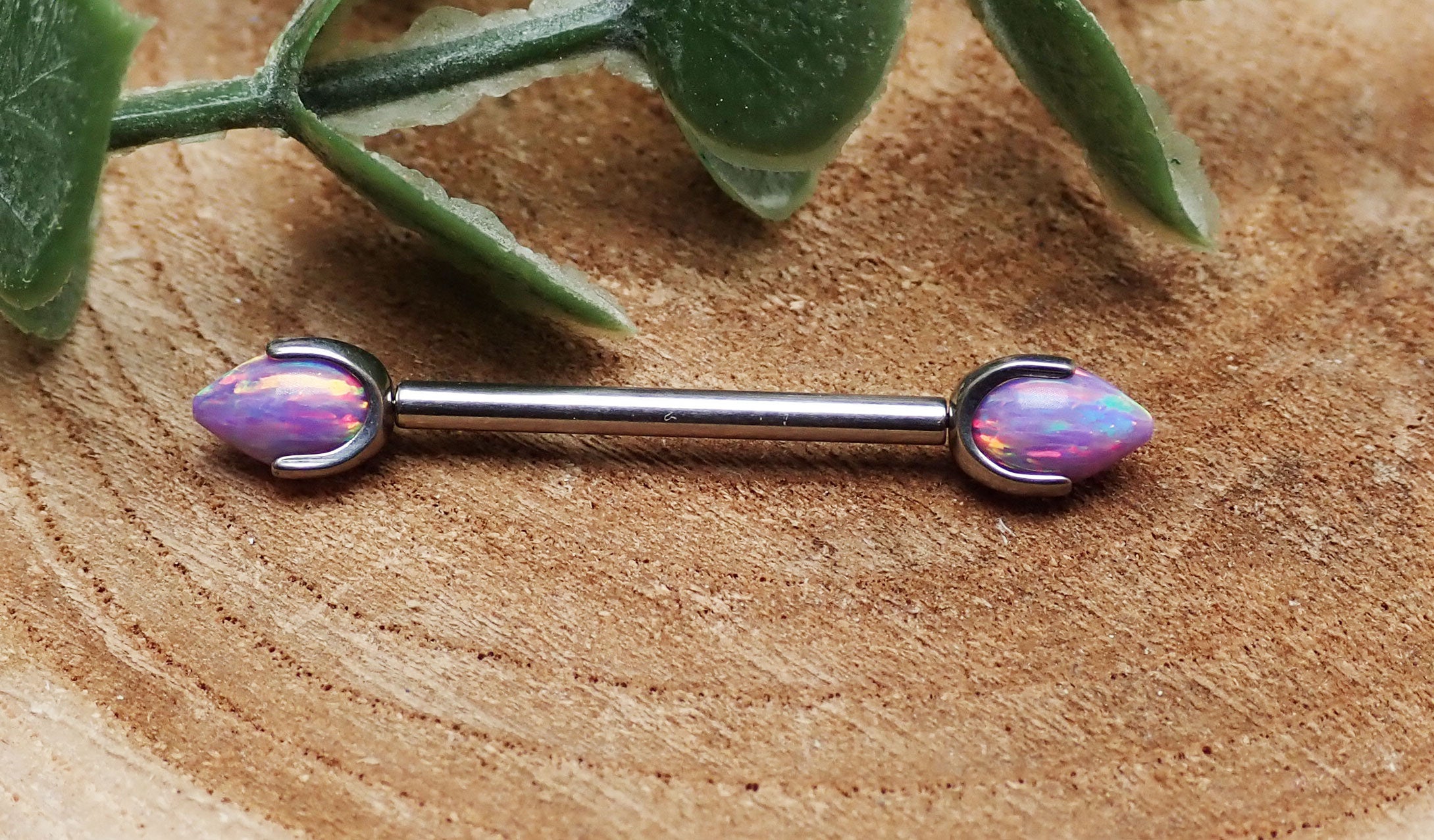 Titanium Push Fit Nipple Multi Lavender Fire opal Bullet cones