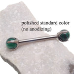 Real Malachite Claw Barbell 12g/14g