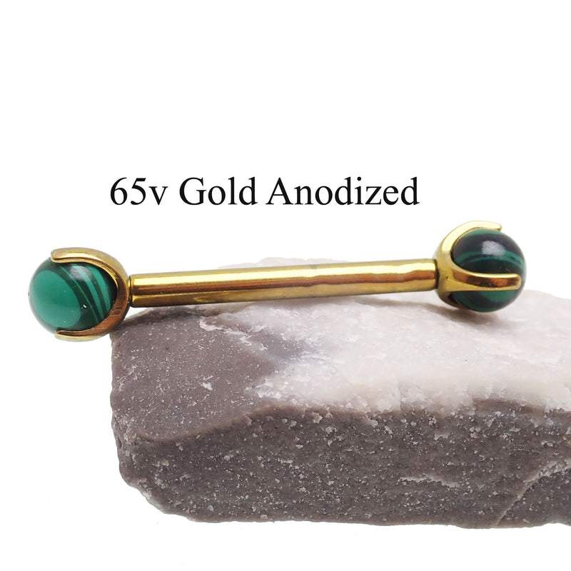 Real Malachite Claw Barbell 12g/14g