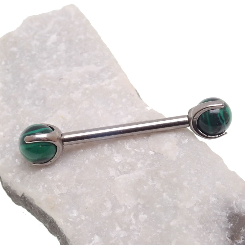 Real Malachite Claw Barbell 12g/14g