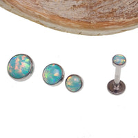 Moon Yellow Opal Titanium flat back