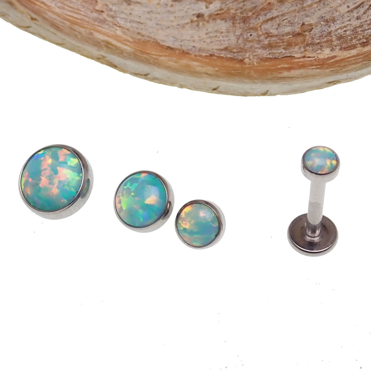 Moon Yellow Opal Titanium flat back