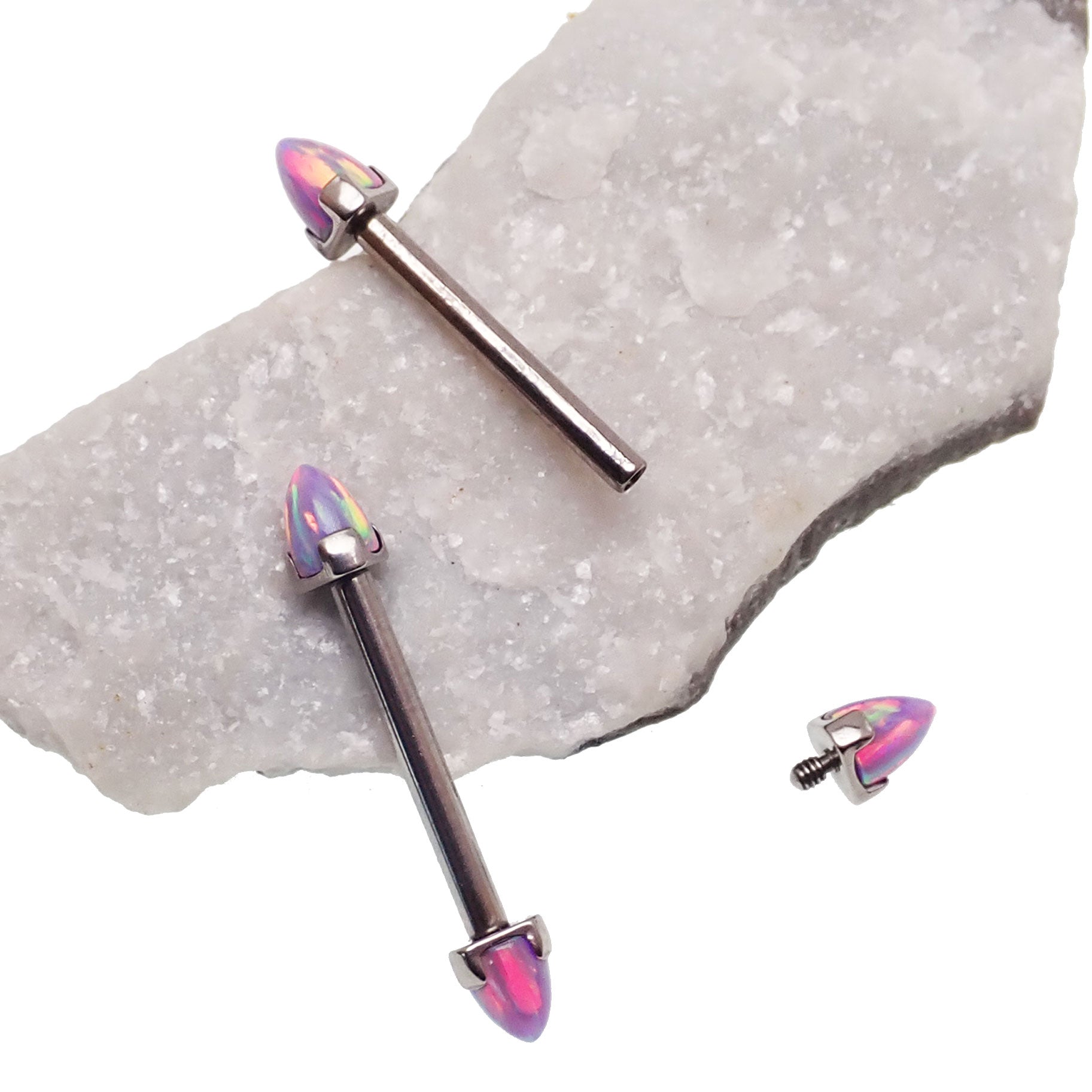 Multi lavender Opal Titanium Nipple Cones