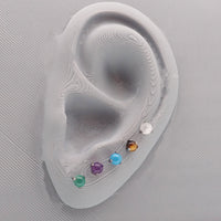 Implant Titanium Natural Stone Earrings - Body Clickers Body Jewelry