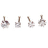Set of 4 - Nose Stud CZ Star, Circle, Square, & Heart 20g