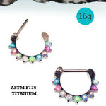 16g 9 Opal Titanium  Hinged Clicker - pure piercings