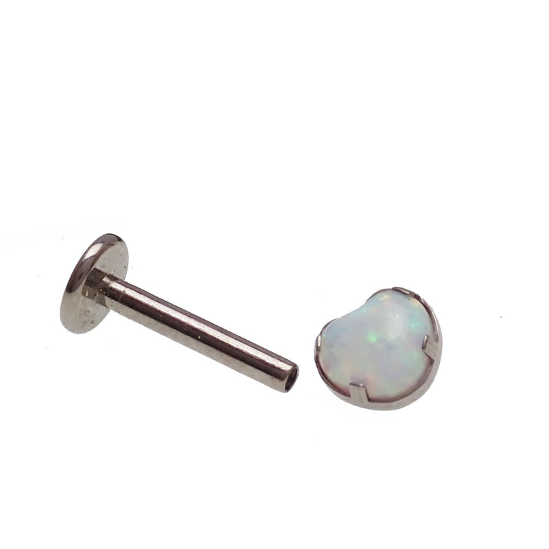 Opal Heart Flat Back Piercing 14g, 16, 18g