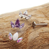 Petal Flower CZ Push Fit Flatback 18g, 16g, 14g