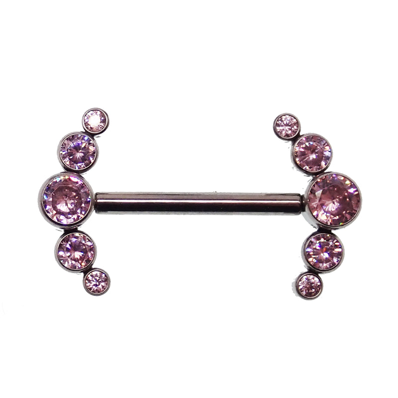 Pink CZ Nipple Cluster 14g, 12g