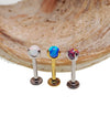 Titanium Prong Set Opal Ball Flatback Bar