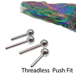 Titanium Threadless Push Fit Bar with 3mm ball