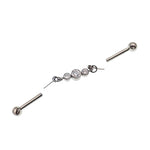 Industrial CZ piercing Moveable push pin Titanium 14g, 16g