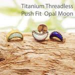 Opal Moon Threadless Push Fit Flat Back 14g, 16g, 18g, 20g