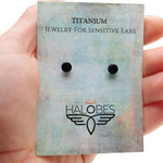 Titanium Earrings Black PVD Disc