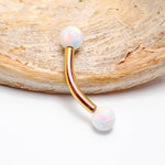 16g Rose Gold Titanium 3mm Opal  Curve Bar - pure piercings