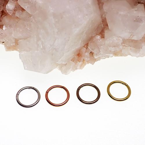 16G Anodised Titanium Hinged Clicker Segment Ring - pure piercings