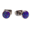 Titanium Earrings  Fire Opal Sleepy Lavender