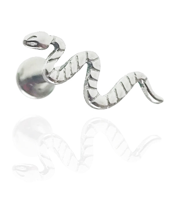 Small Snake Titanium Flatback Piercing 18g, 16g, 14g