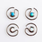 16G Titanium spiral Opal Ring - pure piercings