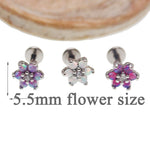 Surgical Steel Push fit Opal Flower