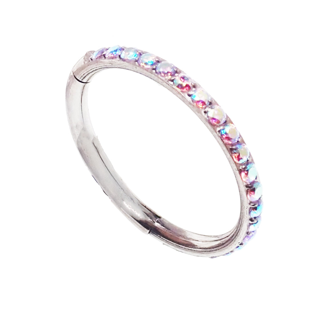 AB Sparkly Titanium CZ Clicker 16g – Body Clickers Body Jewelry