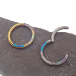 Tri-Opal Inlaid Titanium Clicker 16g