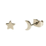 Titanium Earrings Moon & Star
