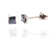 Pair of Square CZ Titanium Earrings