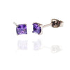 Pair of Square CZ Titanium Earrings - Body Clickers Body Jewelry