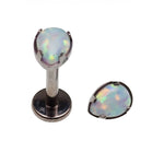 Teardrop Fire Opal Flat Back 14g, 16g, 18g