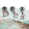 Push Fit Crystal flat back labret 3,4,5mm