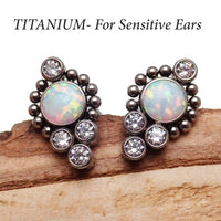 Titanium Opal Beaded Earrings