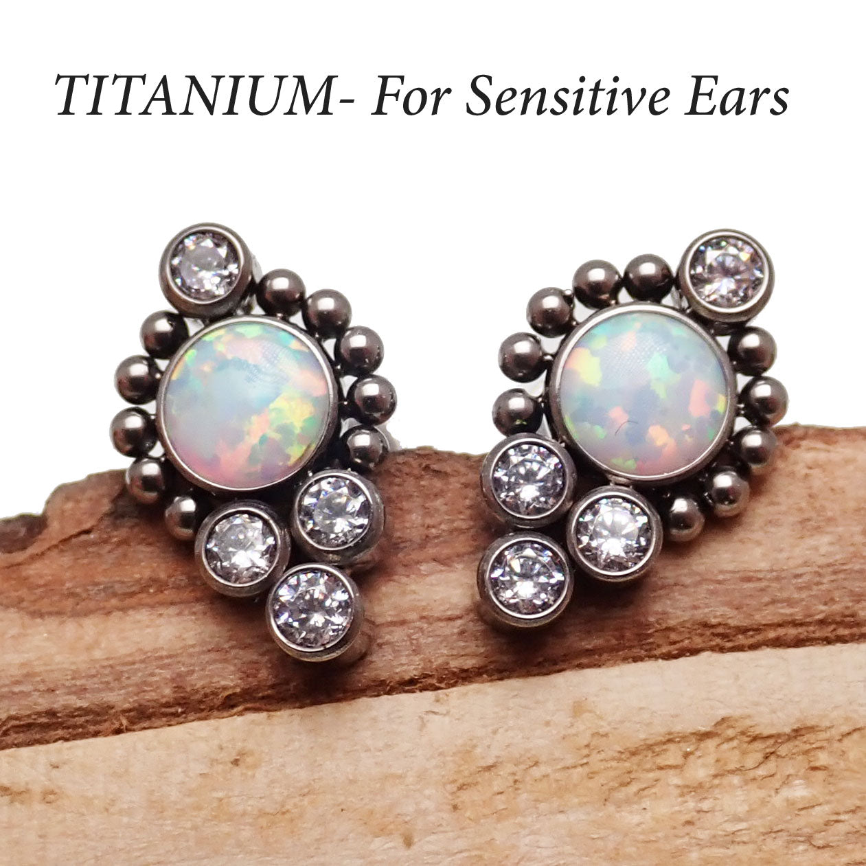 Titanium Opal Beaded Earrings