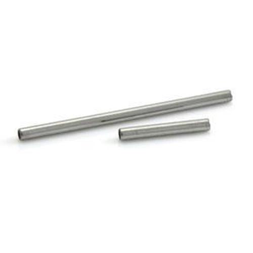 Internally threaded titanium body jewelry bar, 14g 1.2mm thickness, with 8mm length, showcasing smooth titanium finish and threading details.