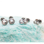 Titanium Zircon stone earrings