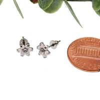 Titanium Flower Opal Earrings