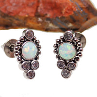 Titanium Opal Beaded Earrings