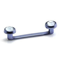 Titanium 14g Swarovski Crystal Disc Surface Barbell with 5/8 inch (14mm) surface bar, showcasing sparkling crystal detail.