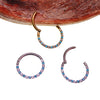 Front-Facing 18g Titanium Turquoise & CZ Alternating Clicker