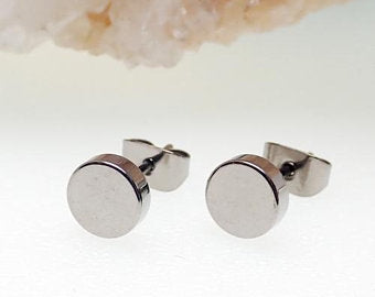 Titanium Disc Earrings Pair