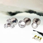 16g Titanium Triple Helix internally threaded trio - pure piercings