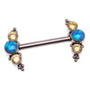 Peacock Blue Opal & Citrine Beaded Nipple Cluster 14g, 12g